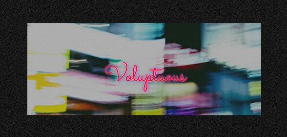 Voluptuousのネオンサインと新宿の夜景をぼかしたイメージ